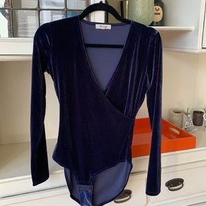 Madewell velvet bodysuit